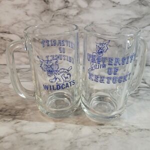 VINTAGE UNIVERSITY OF KENTUCKY WILDCATS BEER MUG STEIN Lot Of 2